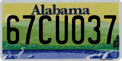 AL license plate 67CU037