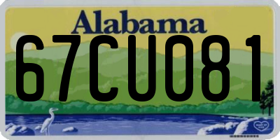 AL license plate 67CU081