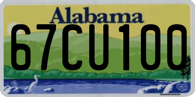 AL license plate 67CU100