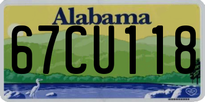 AL license plate 67CU118