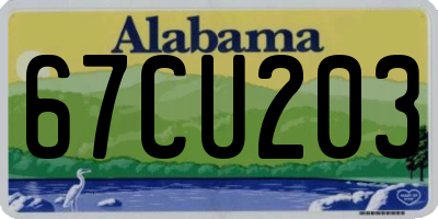 AL license plate 67CU203