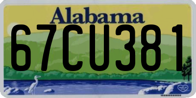 AL license plate 67CU381