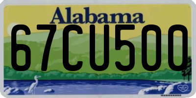 AL license plate 67CU500