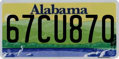 AL license plate 67CU870