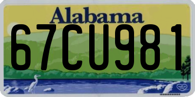 AL license plate 67CU981