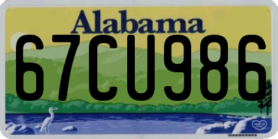 AL license plate 67CU986