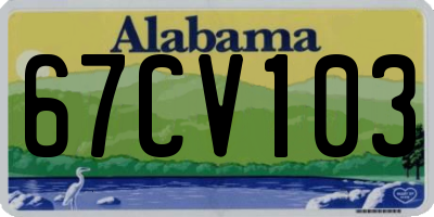 AL license plate 67CV103