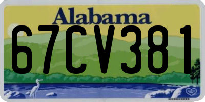 AL license plate 67CV381