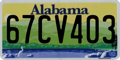 AL license plate 67CV403