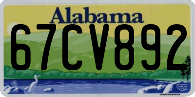 AL license plate 67CV892