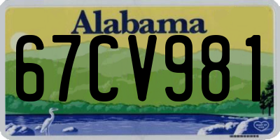 AL license plate 67CV981