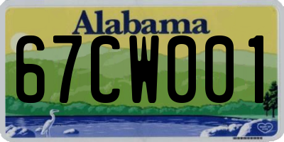 AL license plate 67CW001