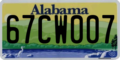 AL license plate 67CW007