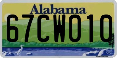 AL license plate 67CW010