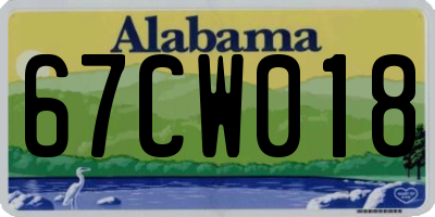 AL license plate 67CW018