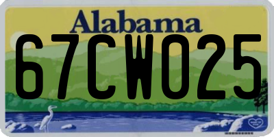 AL license plate 67CW025