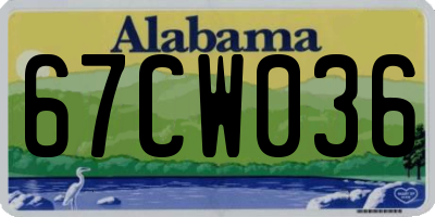 AL license plate 67CW036