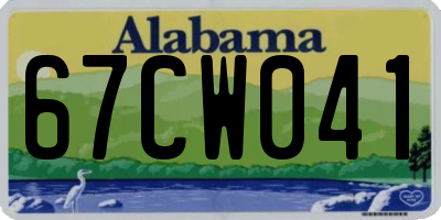 AL license plate 67CW041
