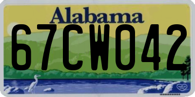 AL license plate 67CW042
