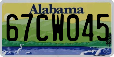 AL license plate 67CW045