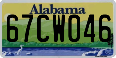 AL license plate 67CW046