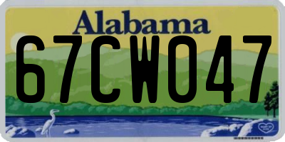 AL license plate 67CW047