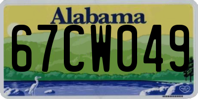 AL license plate 67CW049