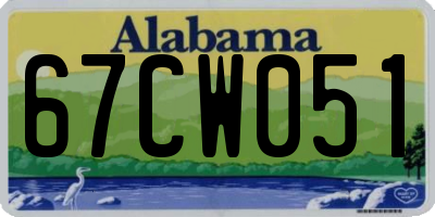 AL license plate 67CW051