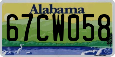 AL license plate 67CW058