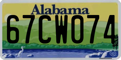 AL license plate 67CW074