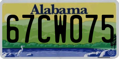 AL license plate 67CW075
