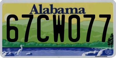 AL license plate 67CW077