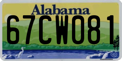 AL license plate 67CW081