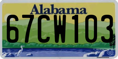 AL license plate 67CW103