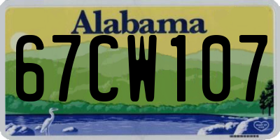 AL license plate 67CW107