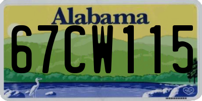 AL license plate 67CW115