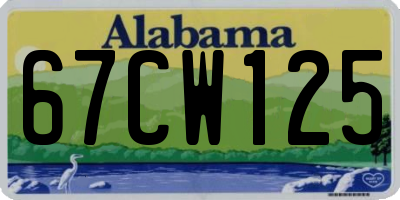 AL license plate 67CW125