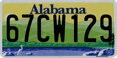 AL license plate 67CW129