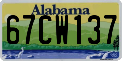 AL license plate 67CW137