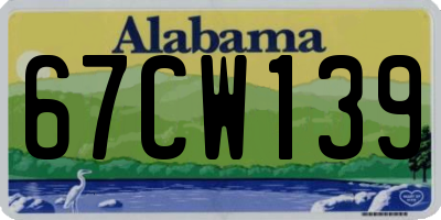 AL license plate 67CW139