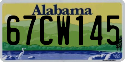 AL license plate 67CW145