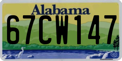 AL license plate 67CW147