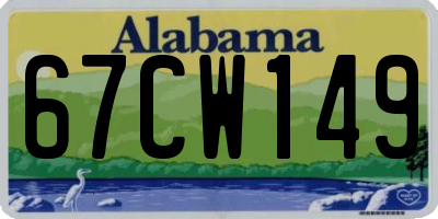 AL license plate 67CW149