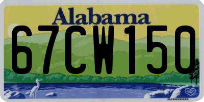AL license plate 67CW150