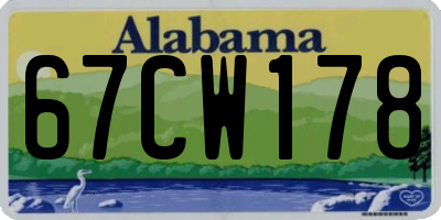 AL license plate 67CW178