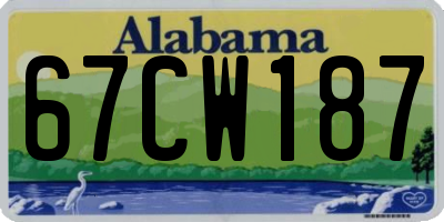 AL license plate 67CW187