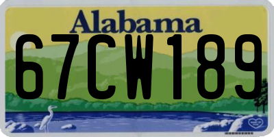 AL license plate 67CW189