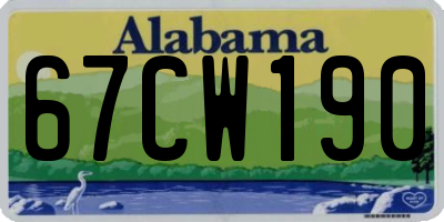 AL license plate 67CW190