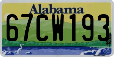 AL license plate 67CW193