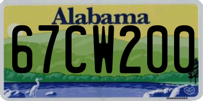 AL license plate 67CW200